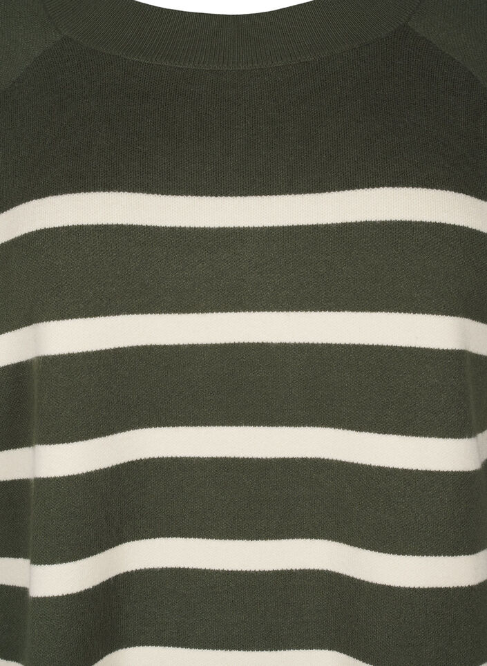 Strikket bluse med rund hals og striper, D. Bag Birch Stripe, Packshot image number 2