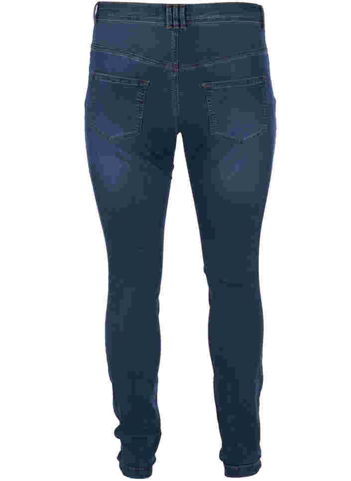 Ekstra slim Nille jeans med høyt liv, Blue d. washed, Packshot image number 1