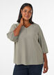 M&oslash;nstret viskosebluse med 3/4-ermer, Gr&oslash;nn, Model image number 0