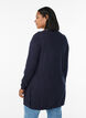 Lang strikkecardigan i viskoseblanding, Blå, Model image number 2