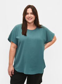 Kortermet bluse med rund hals, Sea Pine, Model