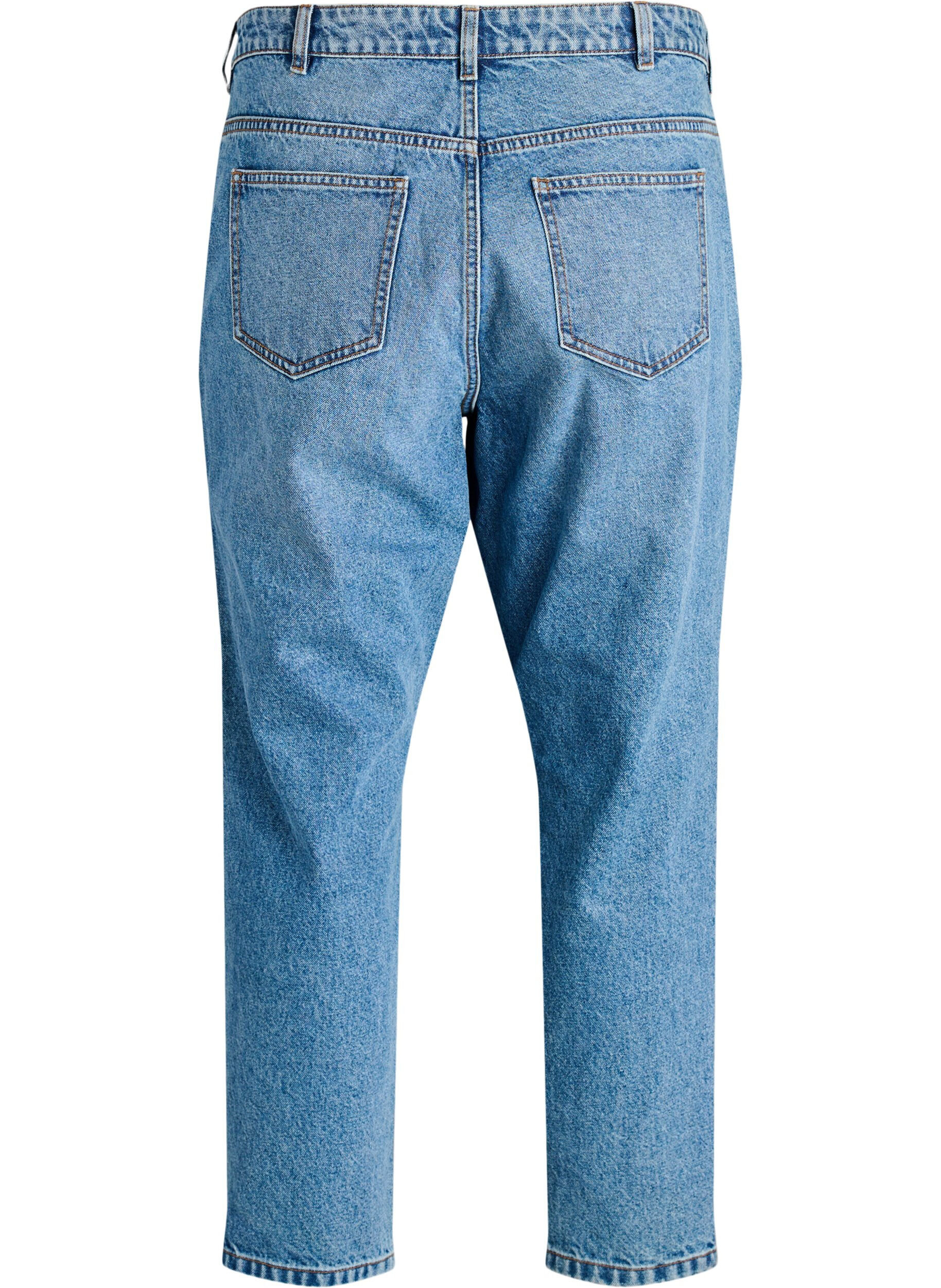 ZizziMille Mom Fit Jeans med h&oslash;y midje, Bl&aring;, Packshot image number 1