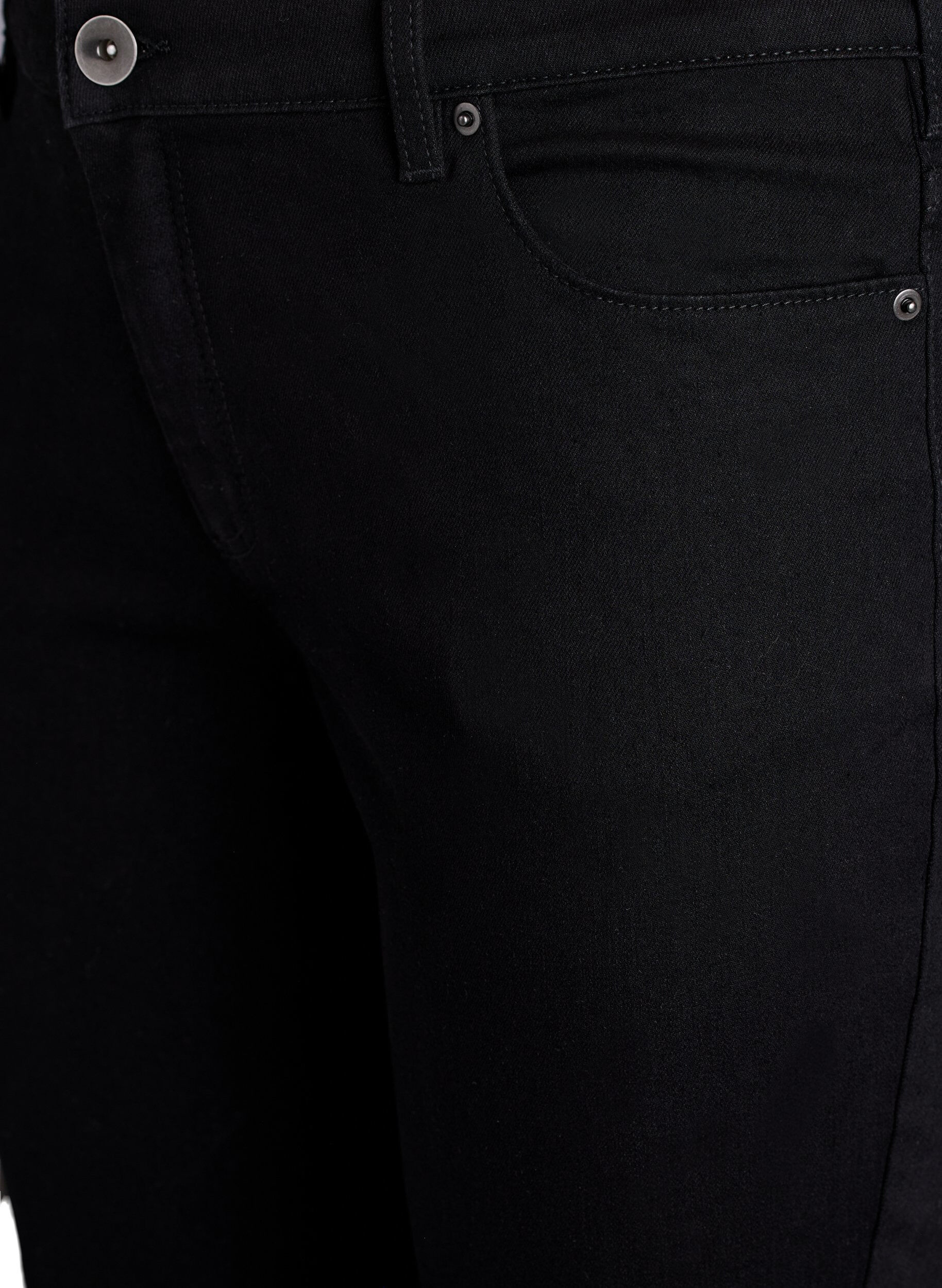 Zizzi Emily jeans i smal passform og normalt h&oslash;y midje, Svart, Packshot image number 2