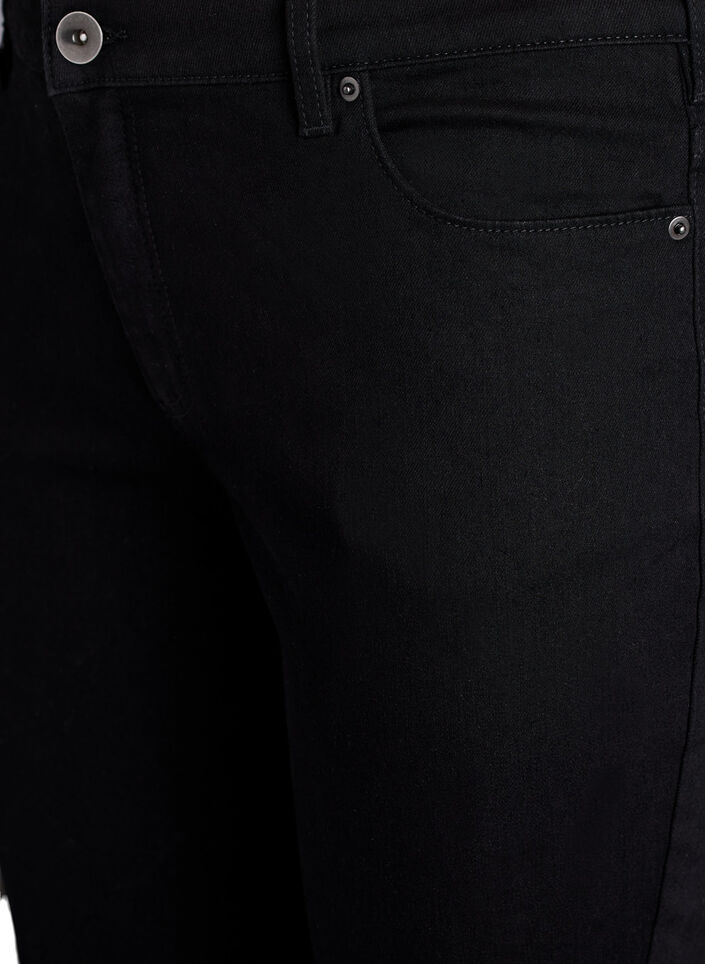 Emily jeans i smal passform og normalt høy midje, Svart, Packshot image number 2