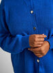 Cardigan i myk strikk med gullfargede knapper, Turkis, Model image number 3