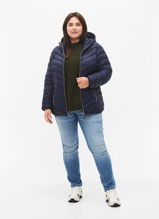 Lettvektsjakke med hette, Navy Blazer, Model image number 2