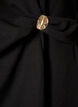 Bluse med asymmetrisk drapering og 3/4-ermer, Svart, Packshot image number 3