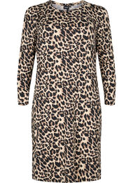 Langermet kjole i leopardmønster, Leo