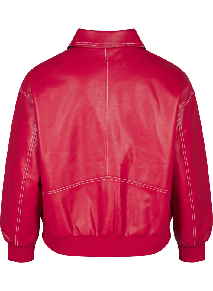 Imitert skinnbomberjakke, Rhythmic Red, Packshot