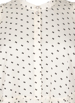 Zizzi Bluse med peplum og sløyfer, Ecru w Bow, Packshot image number 2