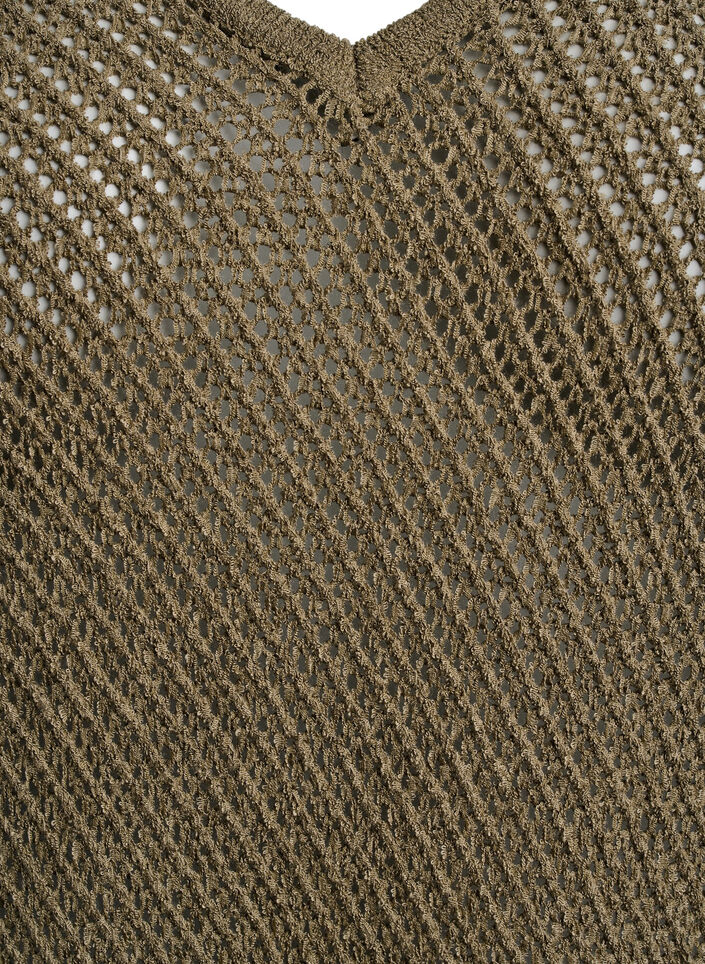 FLASH - Ermeløs strikket topp med v-hals, Grønn, Packshot image number 2