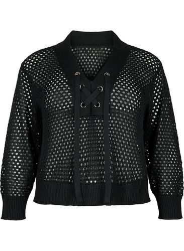 Genser med mønster, Black, Packshot image number 0