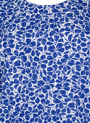 Bluse med puffermer, White/Blue Ditsy, Packshot image number 2