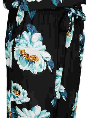 Ermeløs jumpsuit i viskose, Black Big Flower, Packshot image number 3
