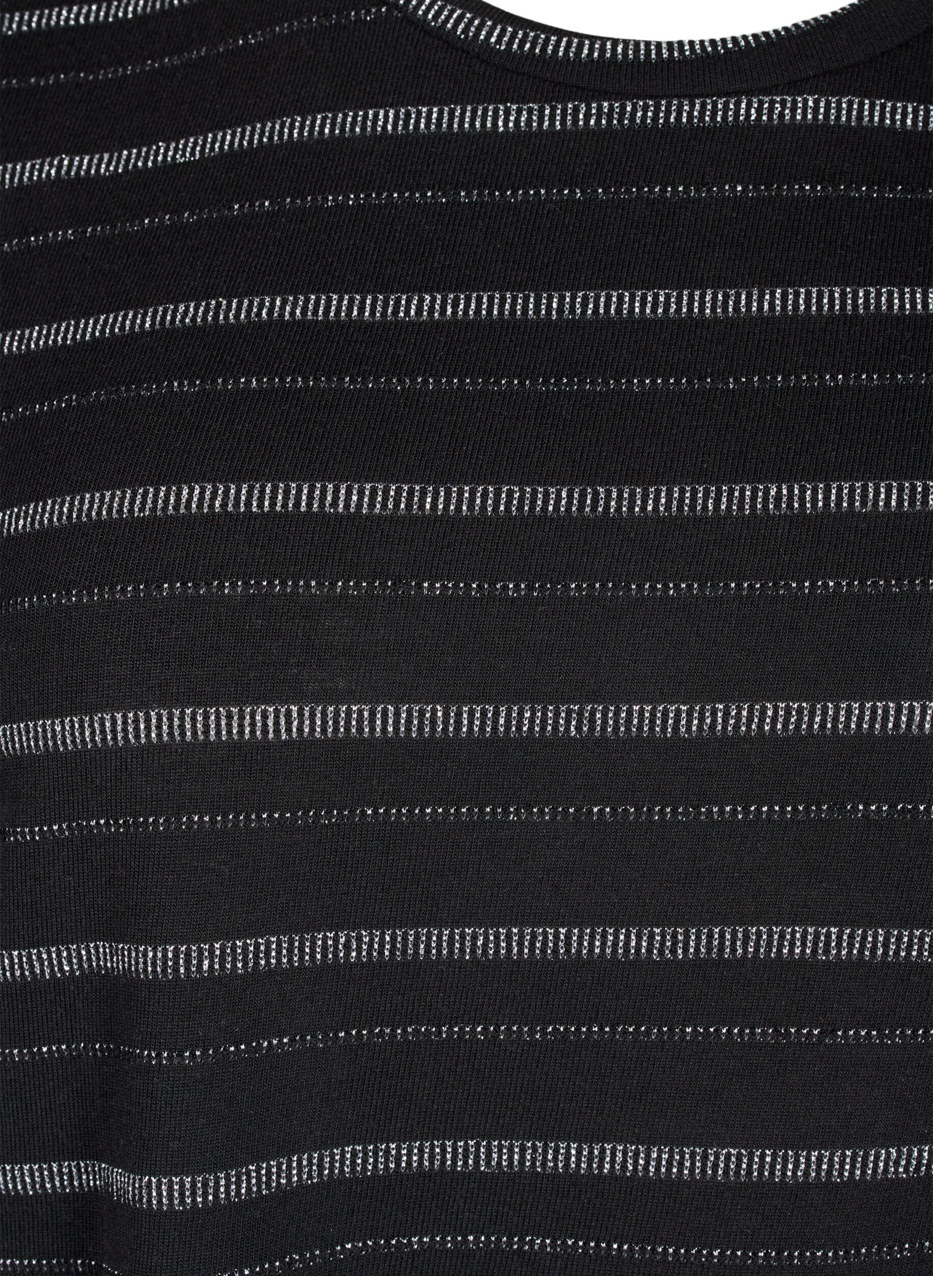 Zizzi T-skjorte med s&oslash;lvglitter, Black w. Silver, Packshot image number 2