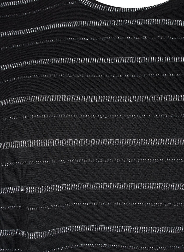 T-skjorte med sølvglitter, Black w. Silver, Packshot image number 2