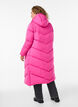 Lang pufferjakke med hette og lommer, Rosa, Model image number 1