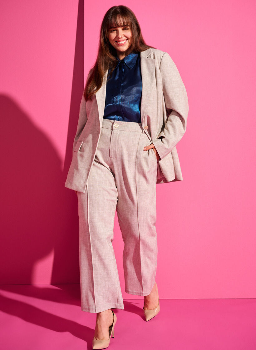 Melert bukse med strikk og knappelukking, String, Image image number 0