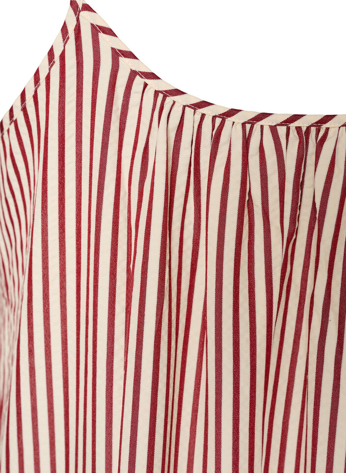 Sommerkjole med striper og A-form, R&oslash;d, Packshot image number 3