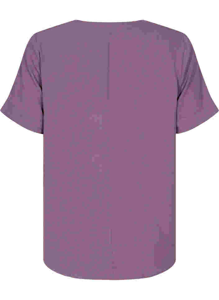 Kortermet bluse med V-hals, Vintage Violet, Packshot image number 1