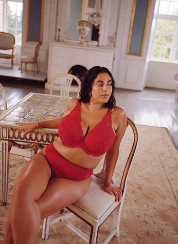 Zizzi Mikrofiberstring med blonde, Rød, Image image number 0