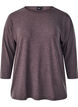 Jersey bluse med 3/4 ermer, Brun, Packshot image number 0