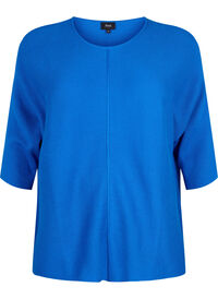 Strikket bluse med 3/4-ermer