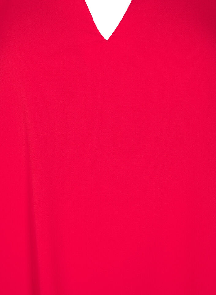 Kortermet bluse med V-hals, Rød, Packshot image number 2