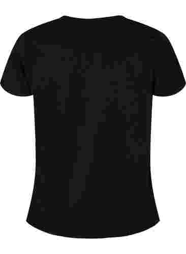 T-skjorte til trening med trykk, Black A.C.T.V, Packshot image number 1
