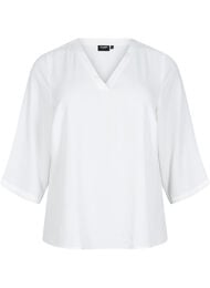 Bluse med 3/4 ermer, Vanilje