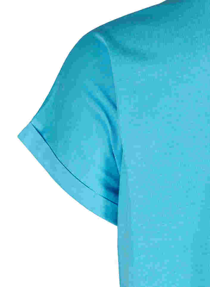T-skjorte i bomullsmiks, RIVER BLUE Mel., Packshot image number 3