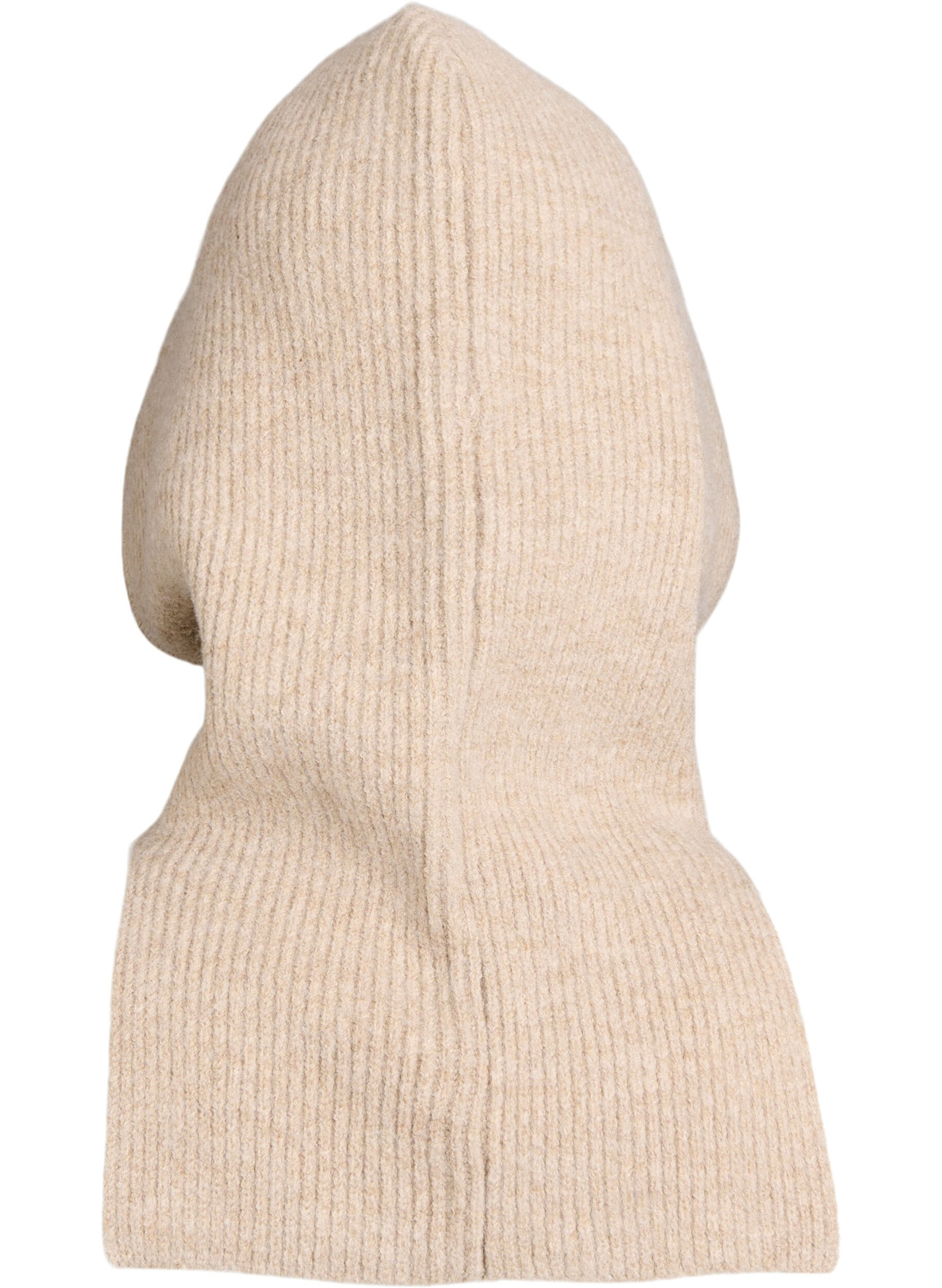 Zizzi Strikket balaclava med snorer, Beige, Packshot image number 1