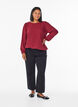 Bluse med glitter, M&oslash;rk Bordeaux, Model image number 1