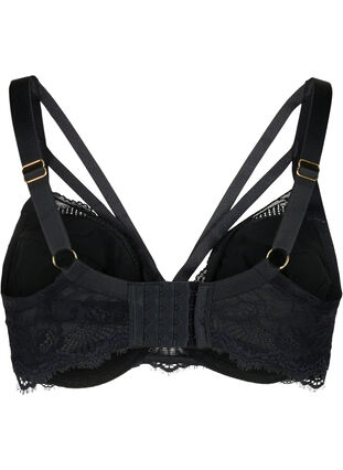 Zizzi Underwire BH med spiler og strenger, Black, Packshot image number 1