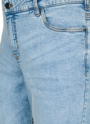 Zizzi Cropped Vera jeans med distressed detaljer, Blå, Packshot image number 2