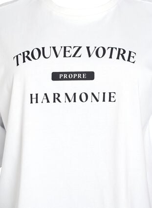 Zizzi Kort T-skjorte med Loose fit, Hvit, Packshot image number 2