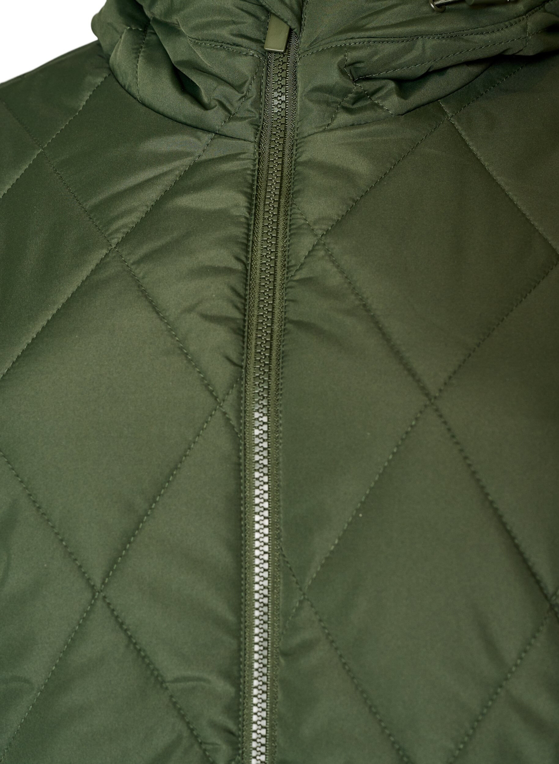 ZizziLett vattert jakke med diamantquilt, Gr&oslash;nn, Packshot image number 2