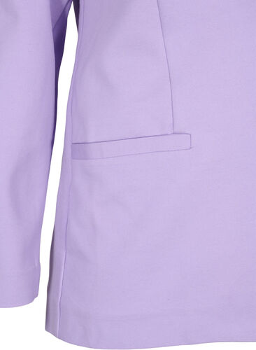 Enkel blazer med knapp og pyntelommer, Purple Rose, Packshot image number 3