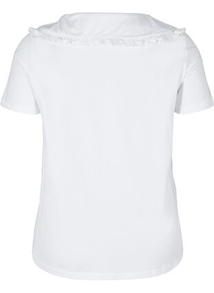 T-skjorte i bomull med krage, Bright White, Packshot image number 1