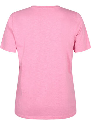 Kortermet basic t-skjorte med v-hals, Rosebloom, Packshot image number 1