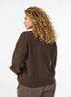 Ribbestrikket cardigan med knapper, Brun, Model image number 2