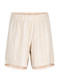 Stripete shorts i en blanding av lin og viskose