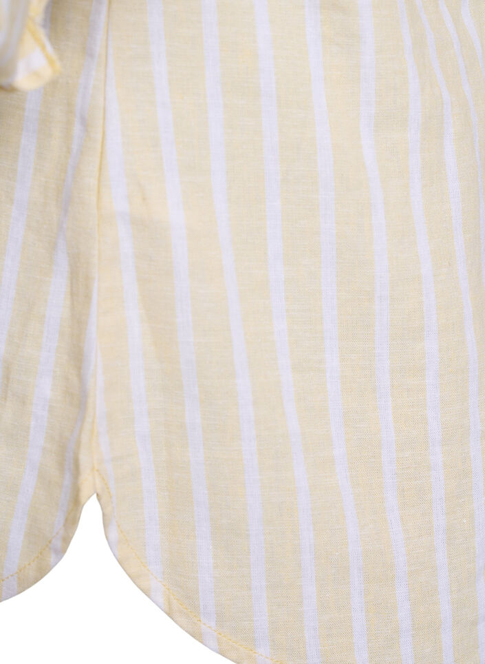 Skjorte i lin og viskose med 3/4 ermer, Beige, Packshot image number 3