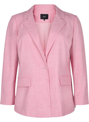 Melert blazer med knappelukking, Rosebloom, Packshot image number 0