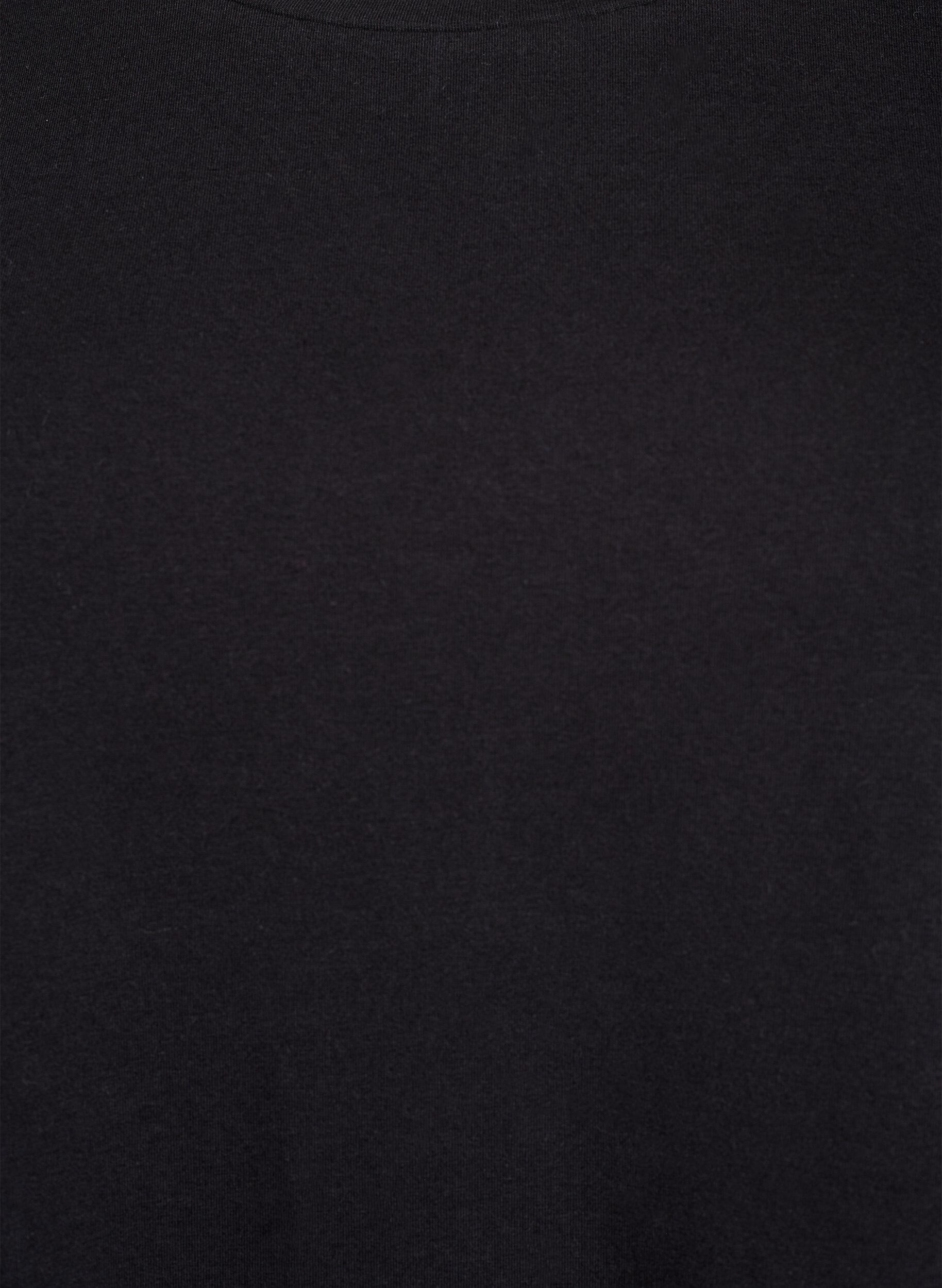 Zizzi T-skjorte med broderie anglaise og b&oslash;lgekant, Svart, Packshot image number 2