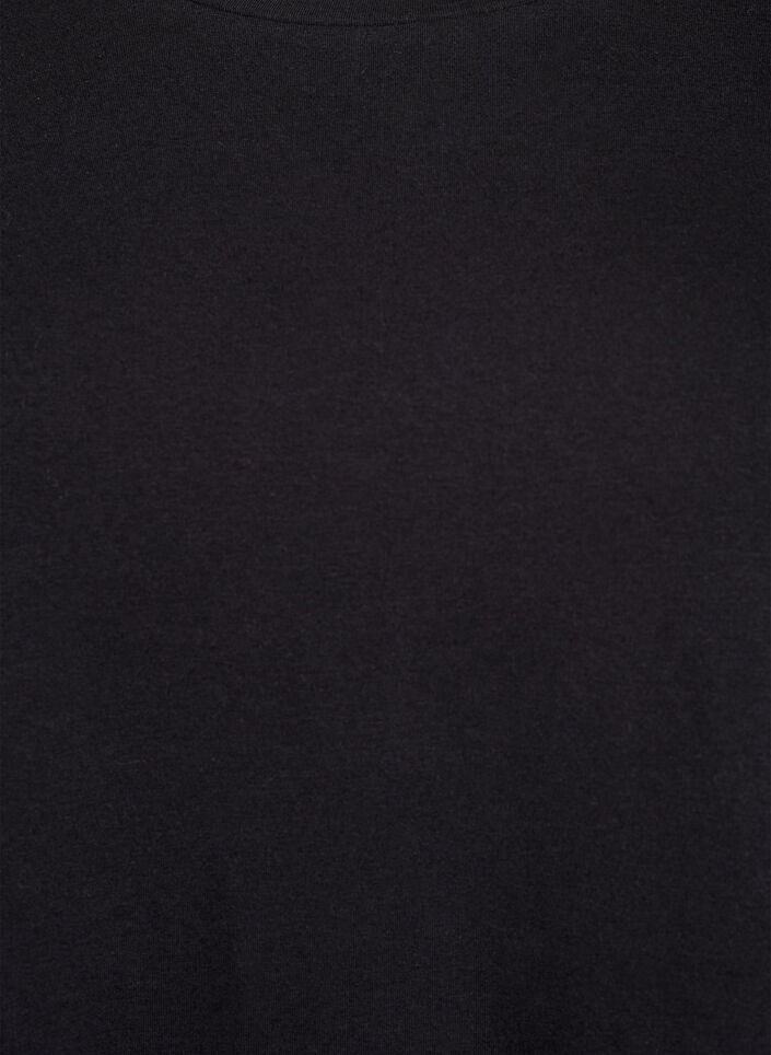 T-skjorte med broderie anglaise og bølgekant, Svart, Packshot image number 2