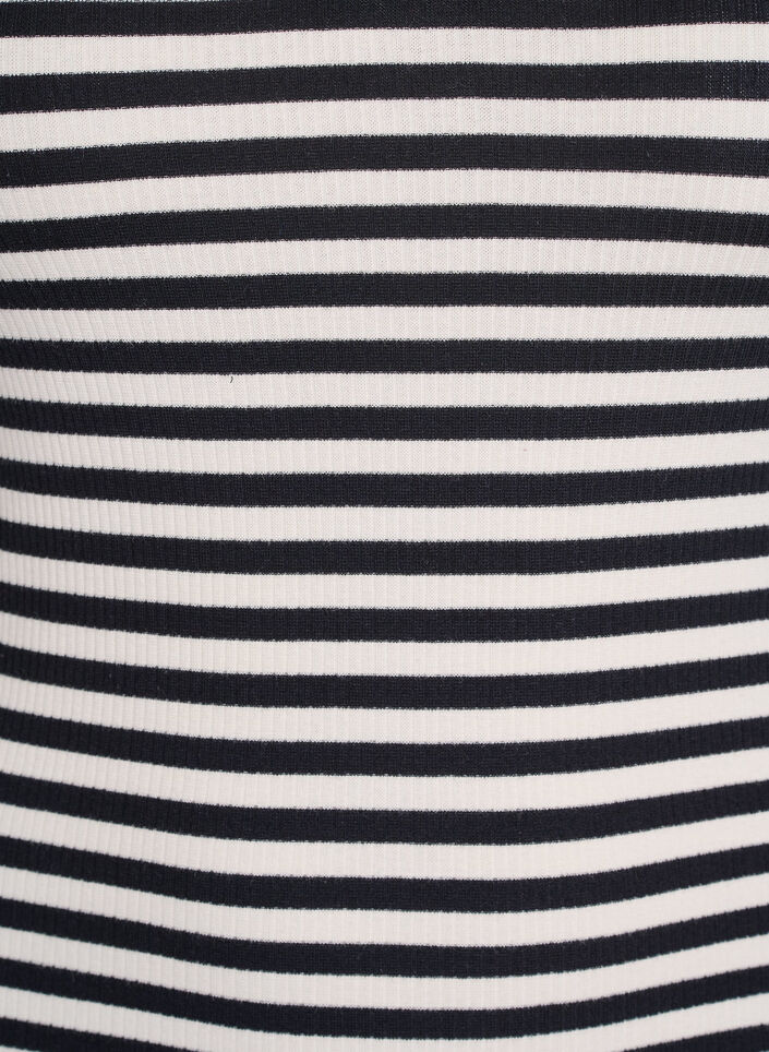 Stripete ribbestrikket singlet, Svart, Packshot image number 2