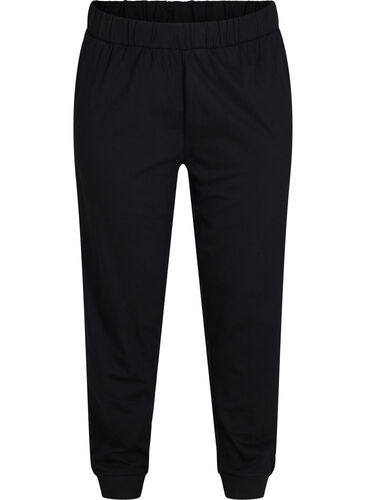 Pysjamasbukser i bomull, Black, Packshot image number 0