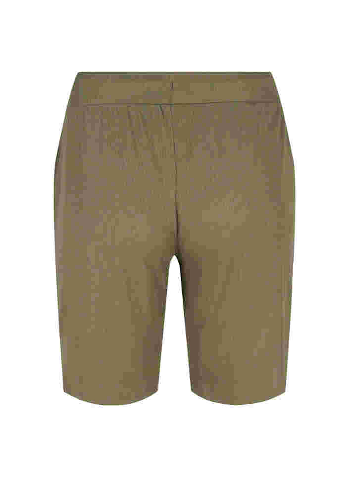 Løse shorts med en ribbet struktur, Ivy Green, Packshot image number 1