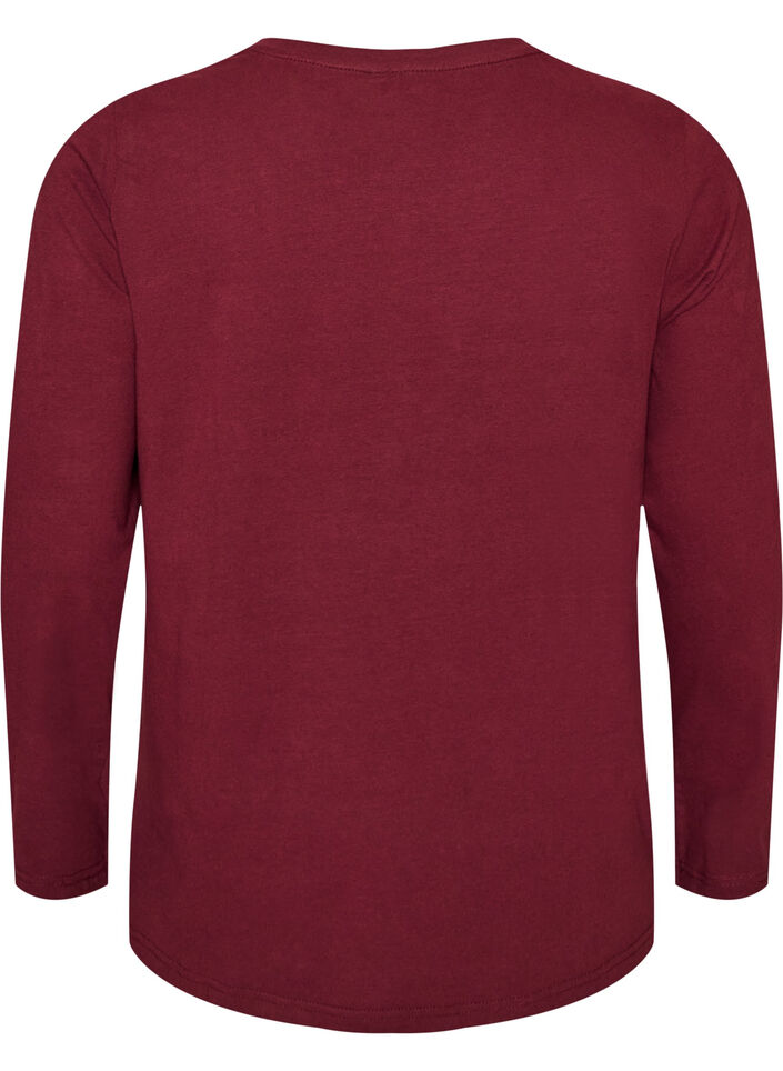 Basis jersey bluse med lange ermer, R&oslash;d, Packshot image number 1